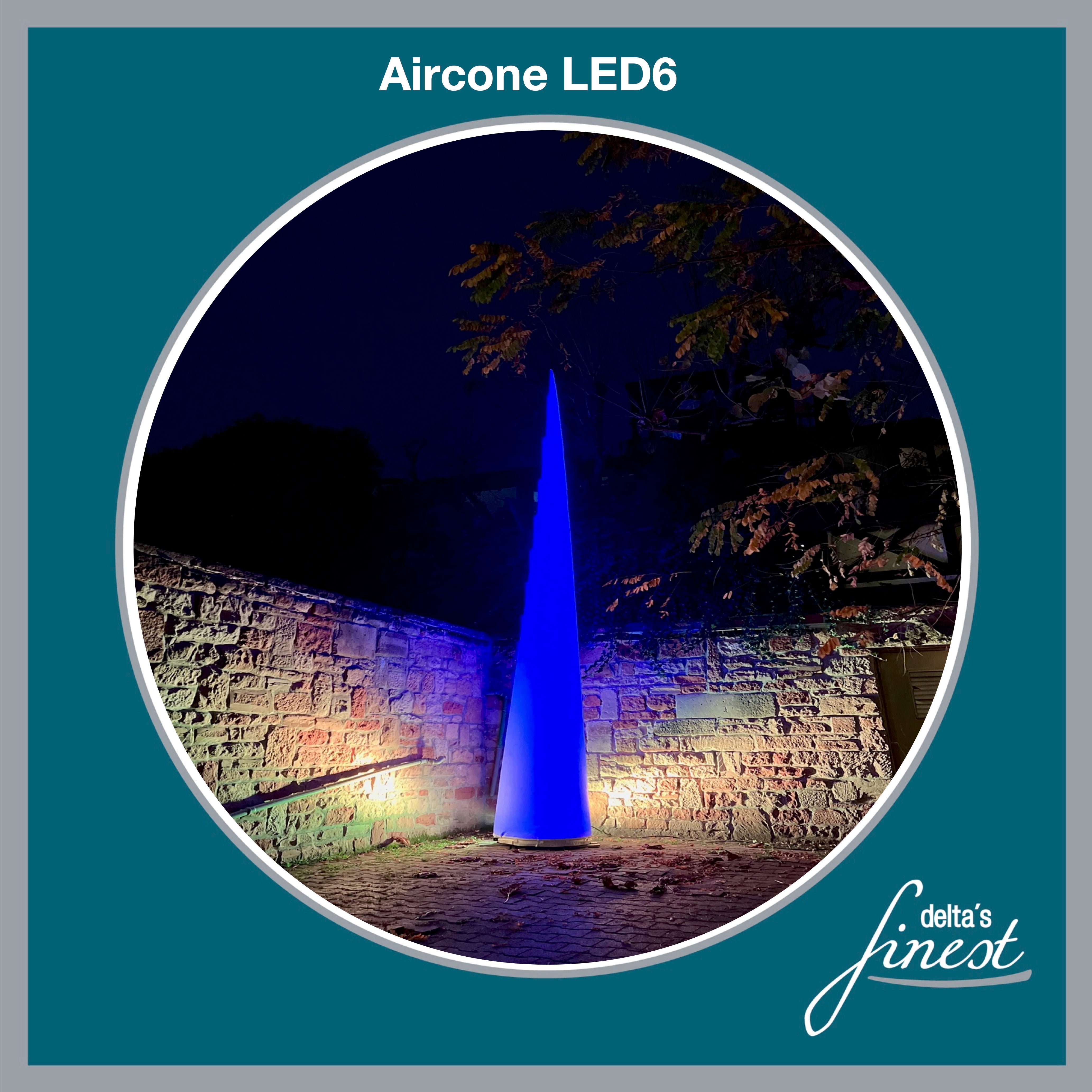 Aircone LED6 mieten – Lichtsäule ca. 6 m mit Lichteffekt für Events