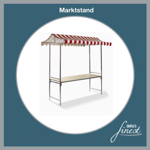 Marktstand mieten – Weihnachtsstand / Verkaufsbude mit rot-weißem Dach, 200 cm