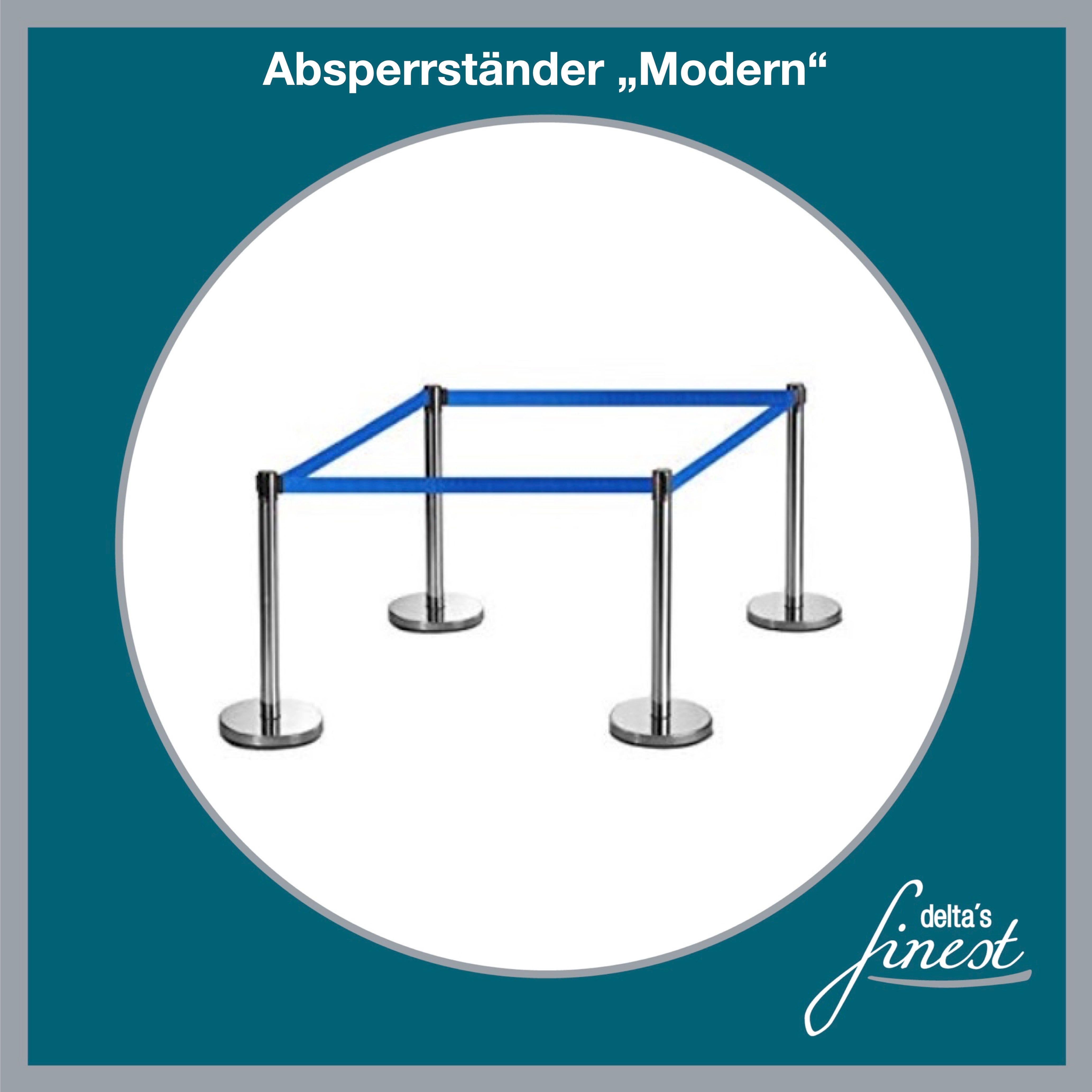 Absperrständer mieten – Edelstahl-Absperrung Modern oder Classic mit Kordel