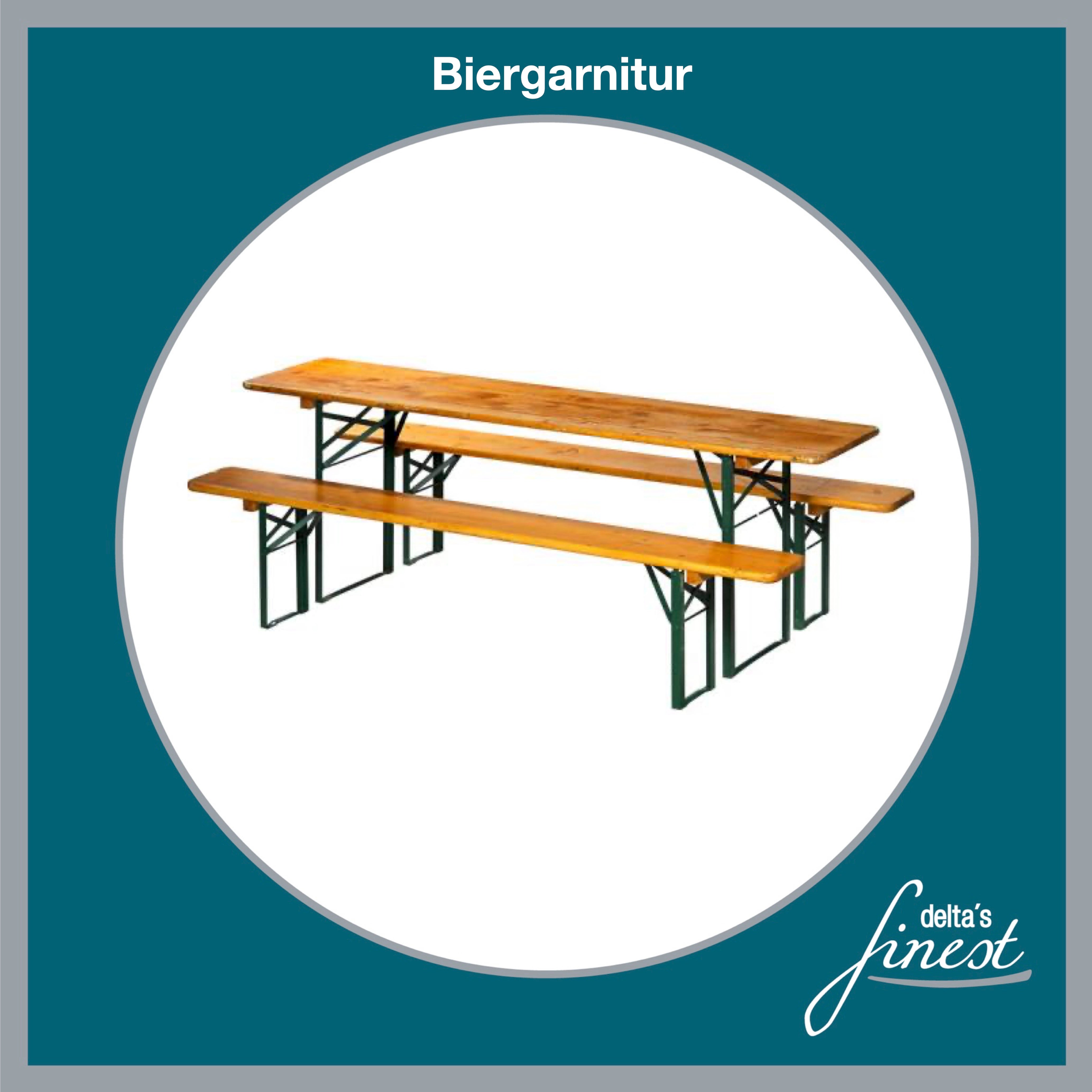 Bierzeltgarnitur mieten – Festzeltgarnitur, Biertisch & Bierbänke (auf Wunsch mit Hussen)