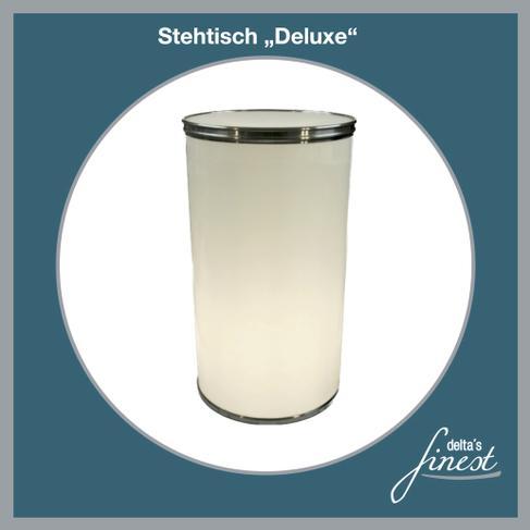 Beleuchteter Stehtisch mieten – Säulentisch Deluxe mit Akku-LED und Fernbedienung