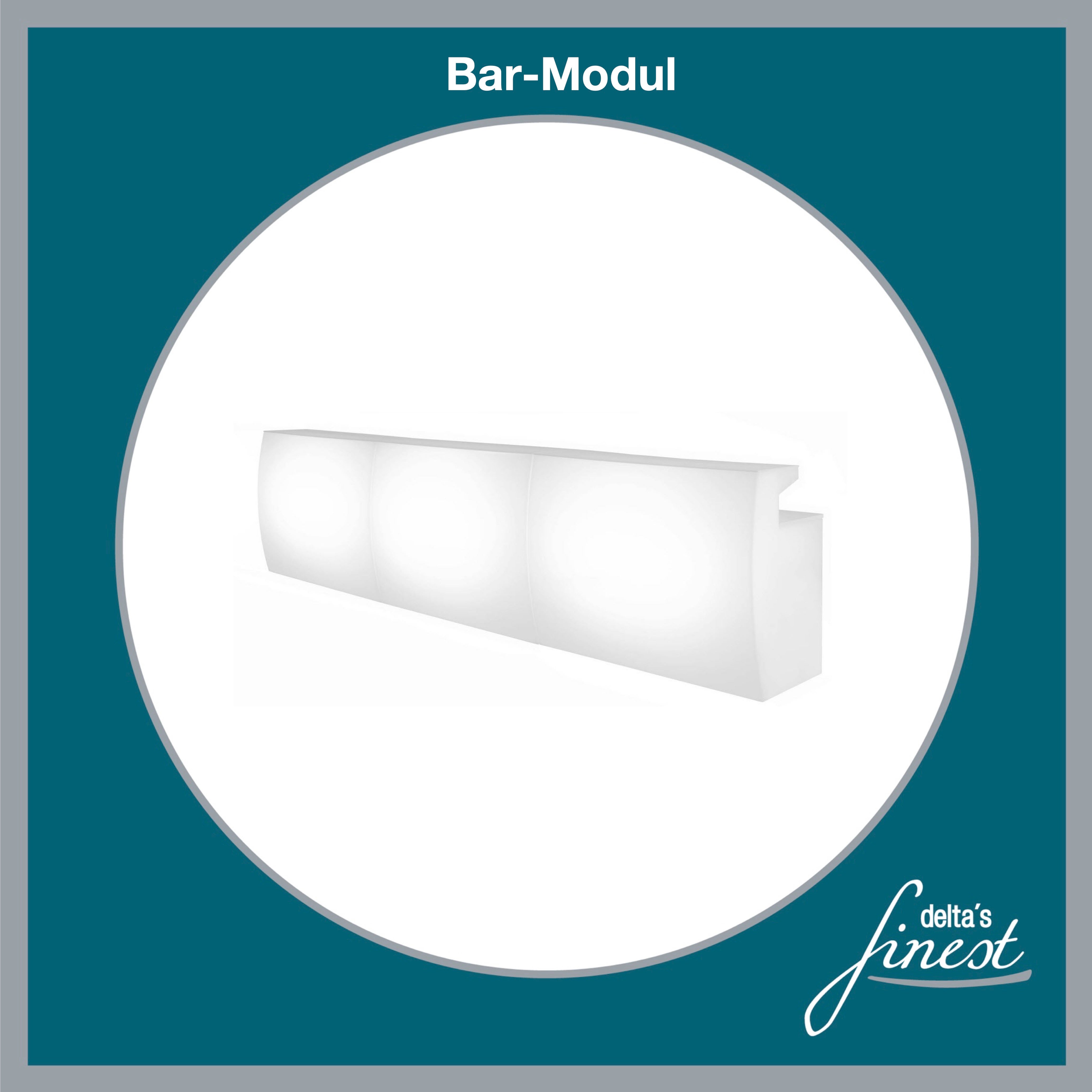 Mobile Cocktailbar mieten – beleuchtete Eventbar / Theke, kombinierbar