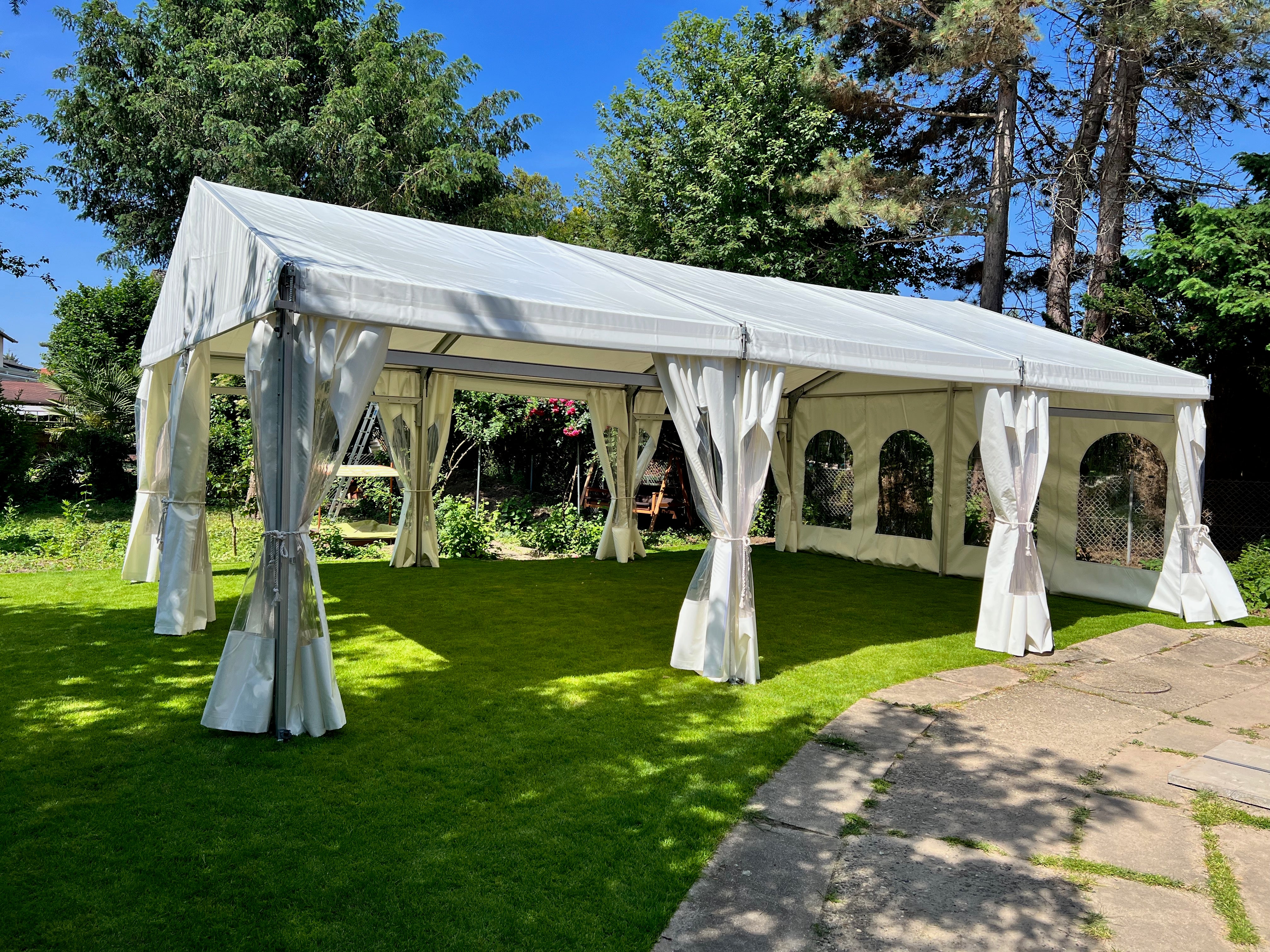 Festzelt mieten – Partyzelt / Eventzelt / Hochzeitszelt 6x9 m oder 6x12 m, weiß – 2
