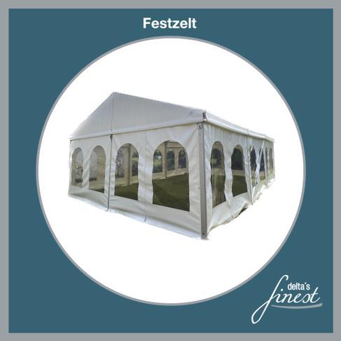 Festzelt mieten – Partyzelt / Eventzelt / Hochzeitszelt 6x9 m oder 6x12 m, weiß