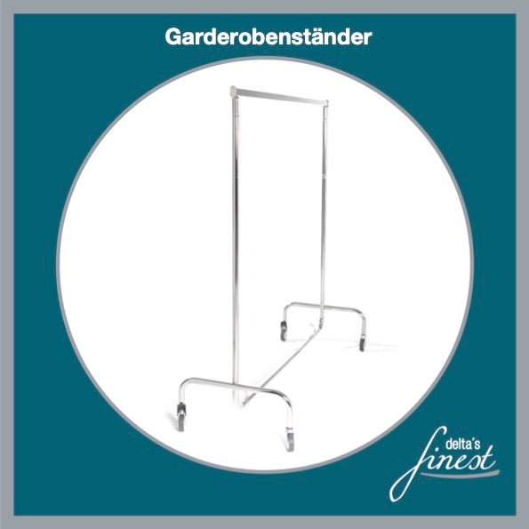Garderobenständer mieten – ausziehbarer Kleiderständer auf Rollen für Events