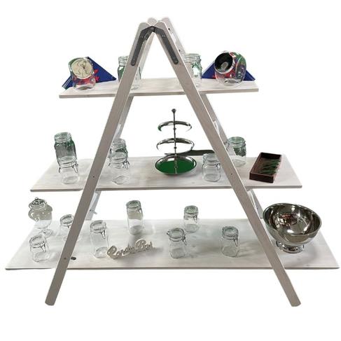 Candybar mieten – Vintage Leiter-Pyramide inkl. Glasgefäße & Zubehör