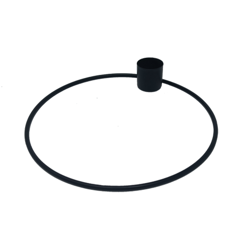 Kerzenhalter Ring schwarz Ø 15 cm mieten – Tischdeko