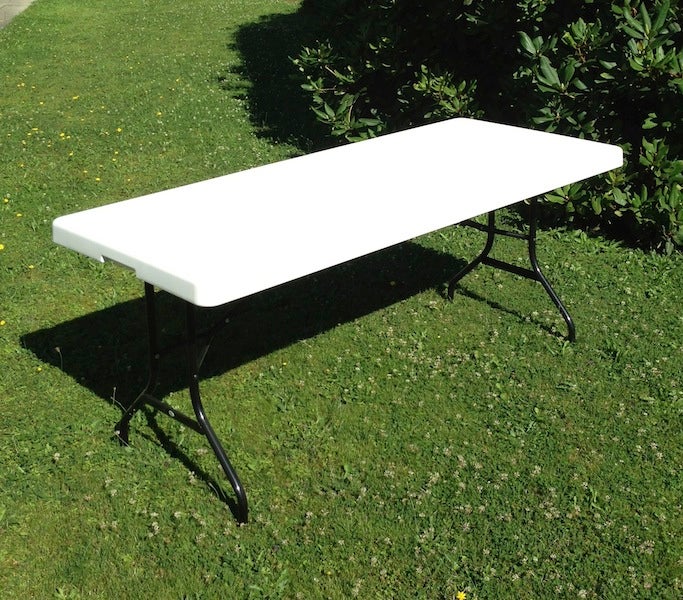 Banketttisch mieten – 183 x 76 cm, weiß, Konferenz- & Buffettisch – 2
