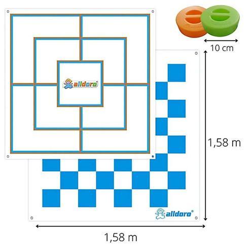 Dame & Mühle XXL mieten - Riesen-Brettspiel 160 x 160 cm – 2