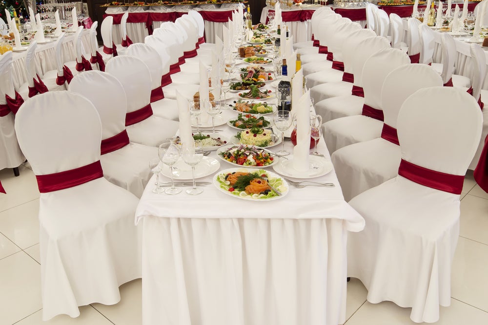 Banketttisch mieten – 183 x 76 cm, weiß, Konferenz- & Buffettisch – 3