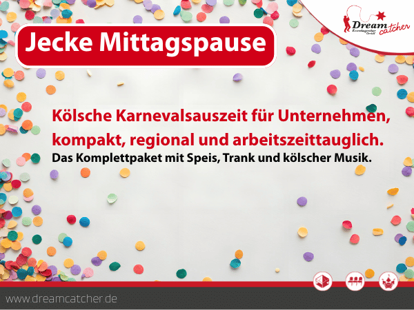 Jecke Mittagspause buchen – Karnevals-Komplettpaket für Firmen