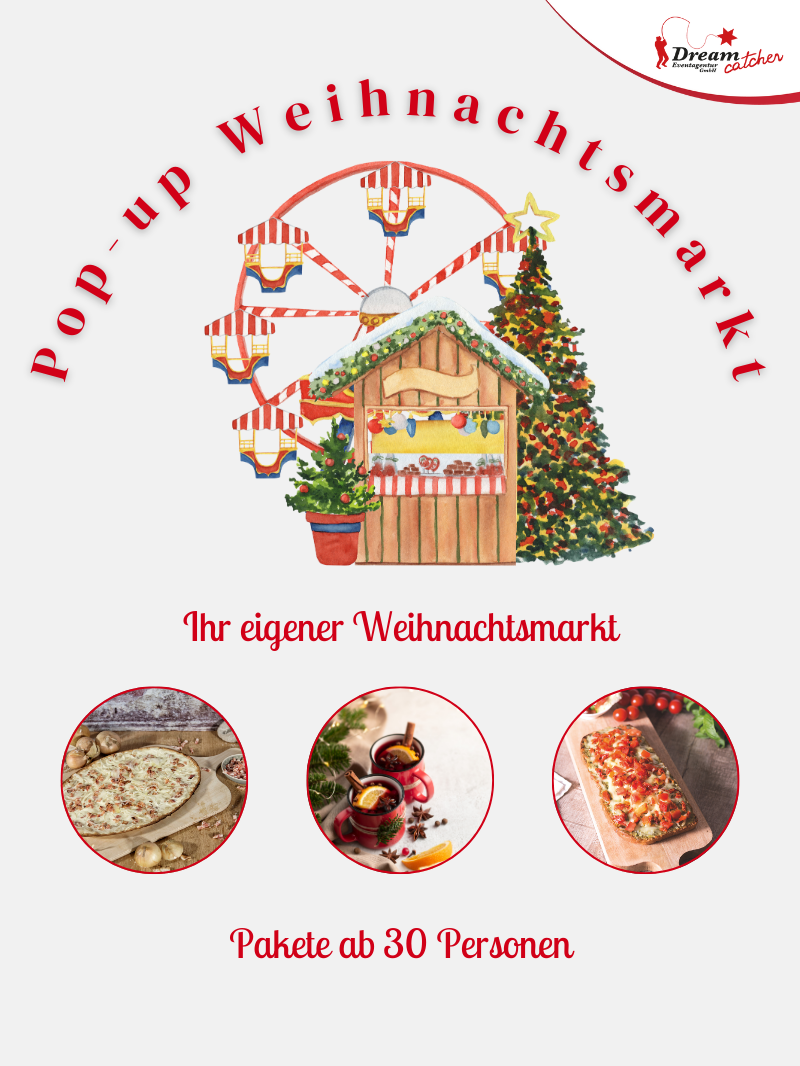Pop-Up Weihnachtsmarkt mieten – Firmen-Event ab 30 Personen
