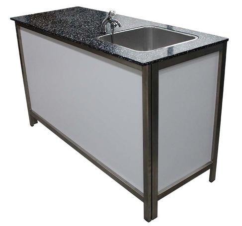 Getränketheke mieten - 1,5 m, optional mit Spülbecken, modular erweiterbar – 2