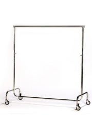 Kleiderständer mieten – rollbar, höhenverstellbar 150–220 cm, Chrom
