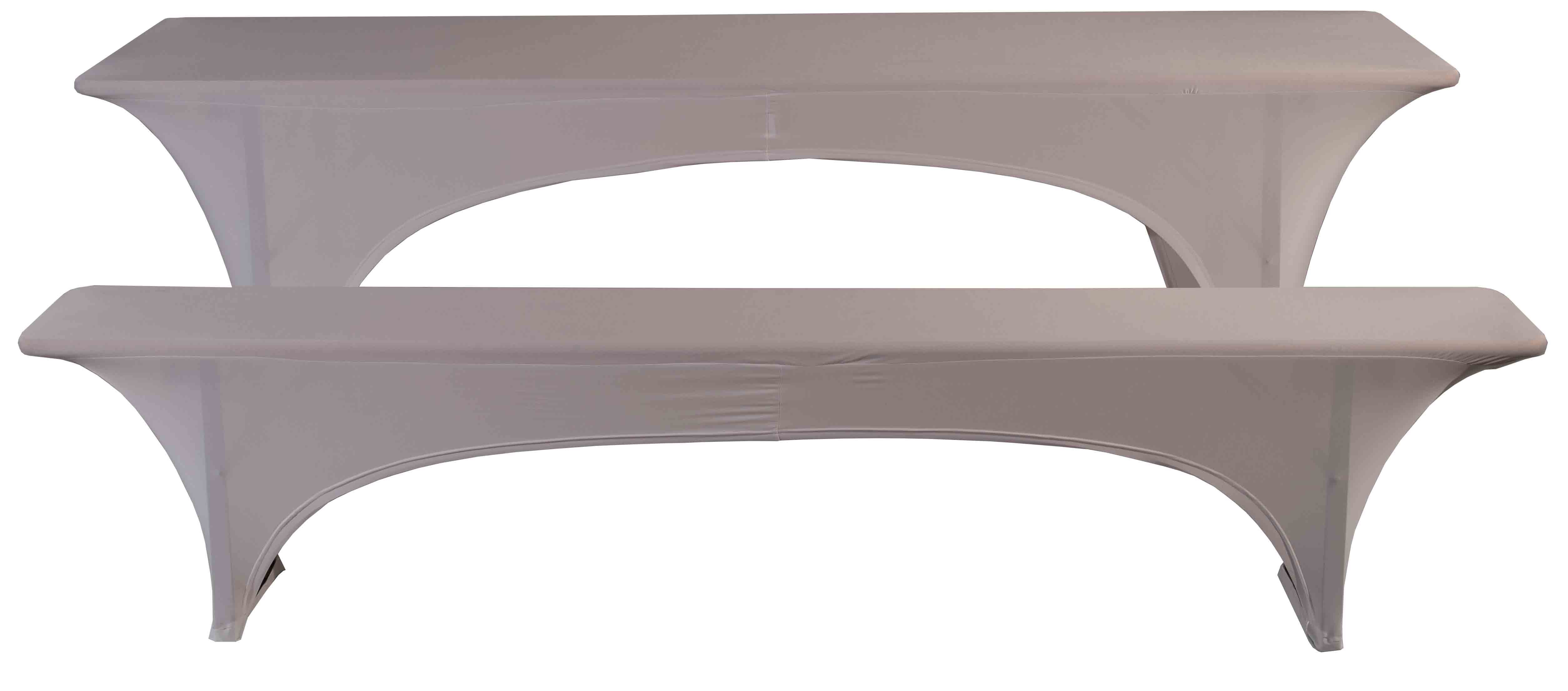 Husse für Biertisch STRETCH weiß mieten – 220x50 cm
