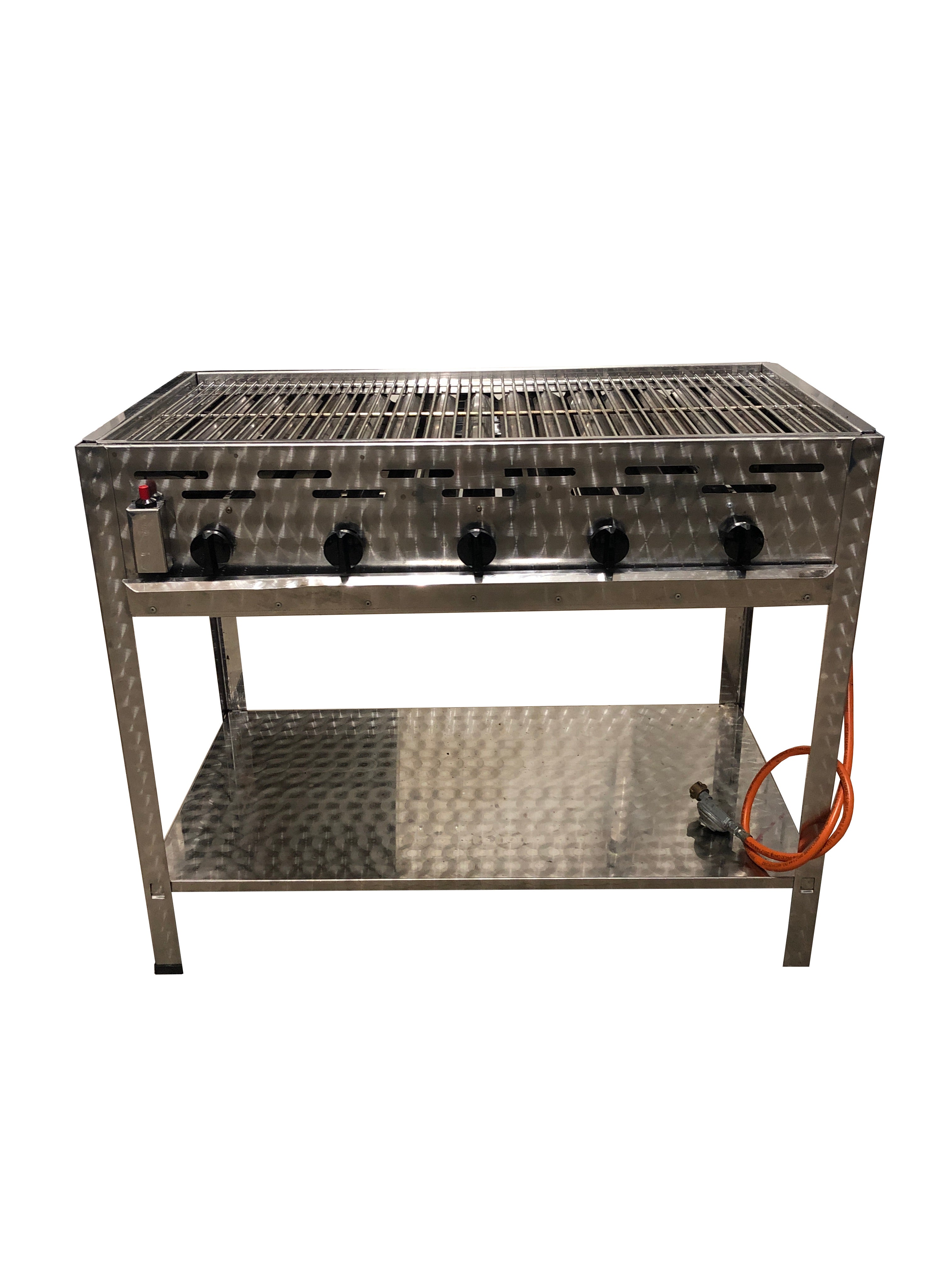Profi-Gasgrill 5-flammig mieten – großer Gasgrill mit Bräter