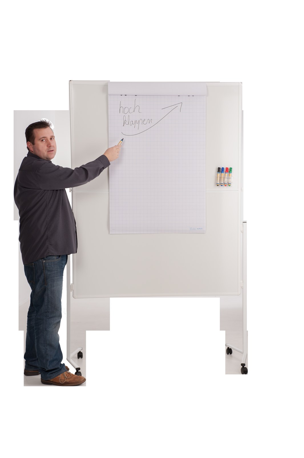 Flipchart-Funktionswand (NRW-Design / Umwelt-Line) Mobil und beschreib
