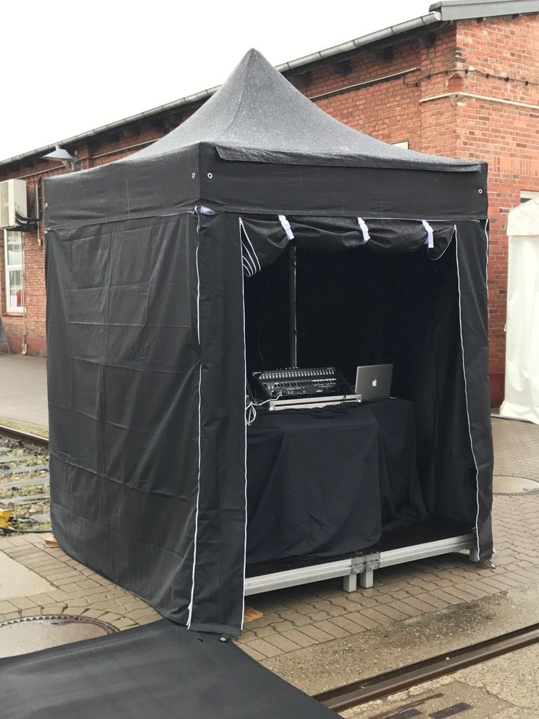 Pavillon 2x2 m mieten in Schwarz – wasserdicht & leicht für Hochzeit, Firmenevent & Geburtstag – 2