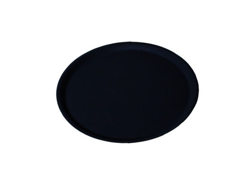 Serviertablett, flacher Rand, rund, schwarz mieten