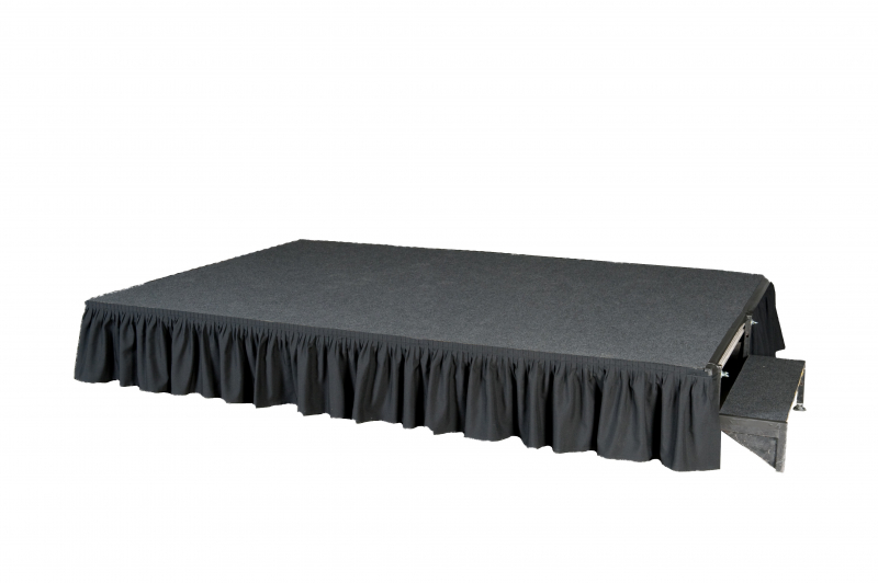 Skirting/Molton für Bühnenpodest, 40 cm, schwarz mieten