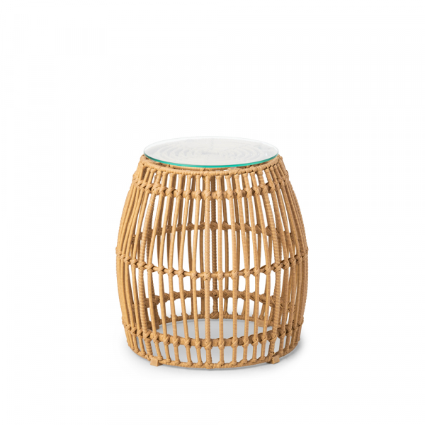 Tisch BALI mit Glasplatte medium, beige mieten