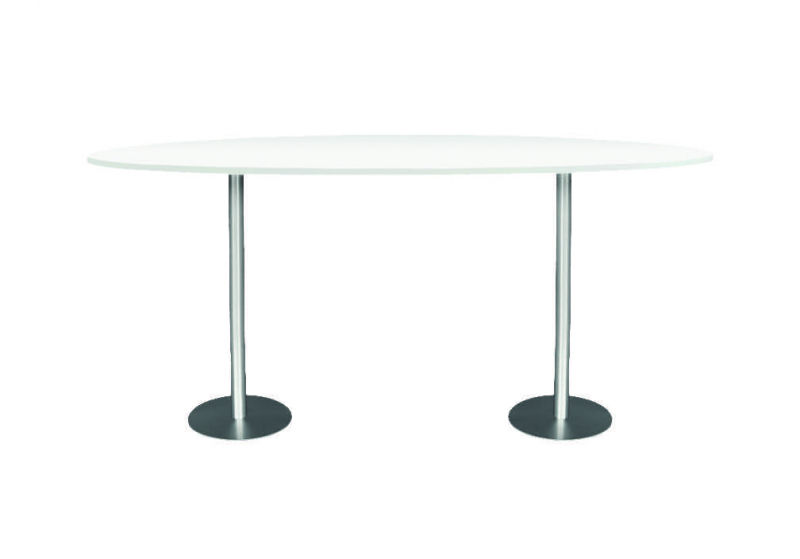 Stehtisch OVAL, perlweiß mieten
