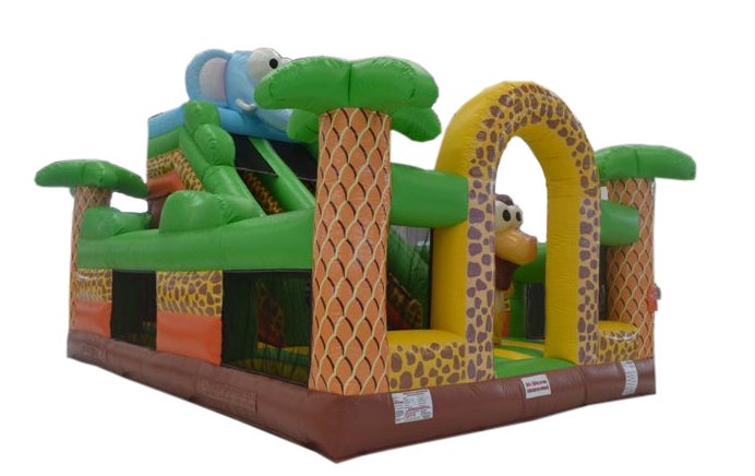 Safari Park Hüpfburg mieten – Hüpfburg im Safari-Design mit Rutsche – 4