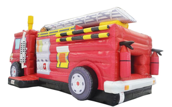 Feuerwehrtruck 3in1 Combo mieten – Hüpfen, Klettern & Rutschen für Kinder – 3