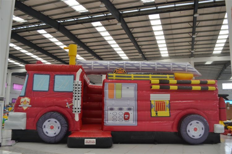 Feuerwehrtruck 3in1 Combo mieten – Hüpfen, Klettern & Rutschen für Kinder – 2