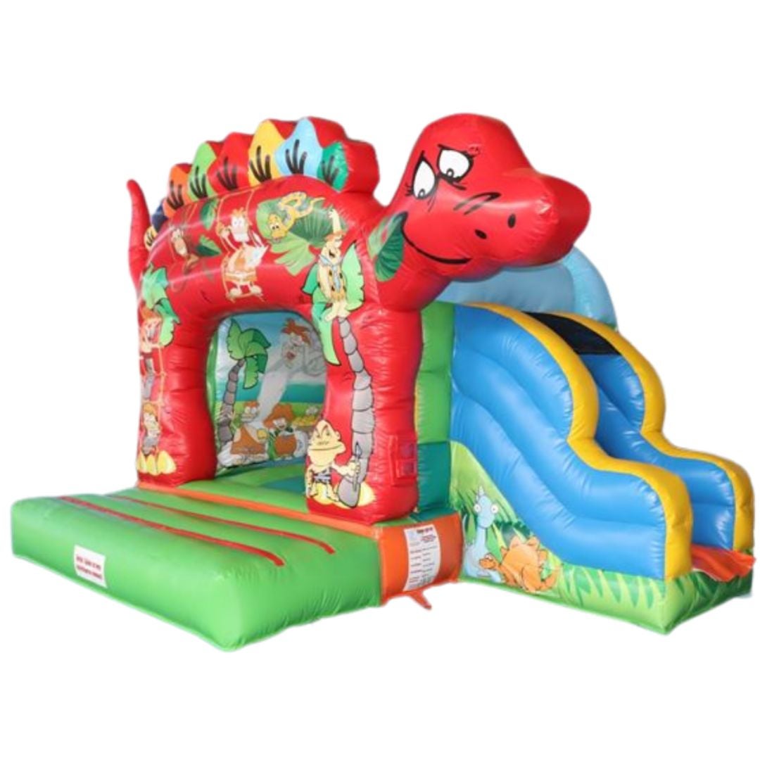 Hüpfburg Dino 3x4m mieten – Dinosaurier-Hüpfburg mit Rutsche für Kinder – 2