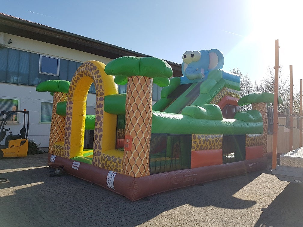 Safari Park Hüpfburg mieten – Hüpfburg im Safari-Design mit Rutsche – 3