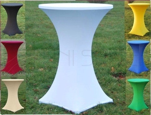 Stehtisch mieten – klassischer Stehtisch Ø 80 cm, ca. 110 cm hoch, inkl. Husse