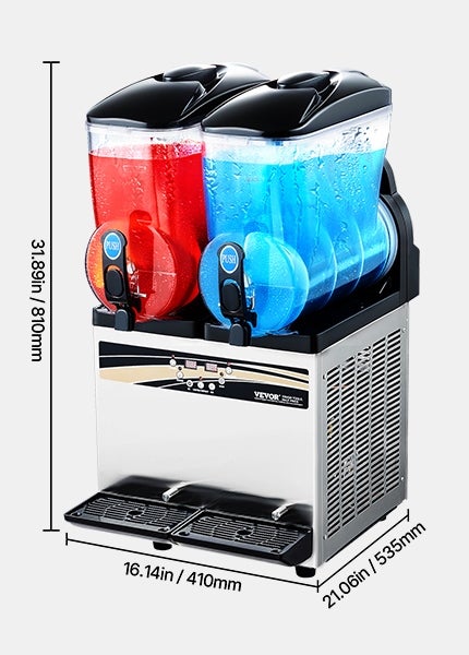 Slush-Maschine mieten – Frozen Drink Maker aus Edelstahl, 2x 12 L Tank – 2