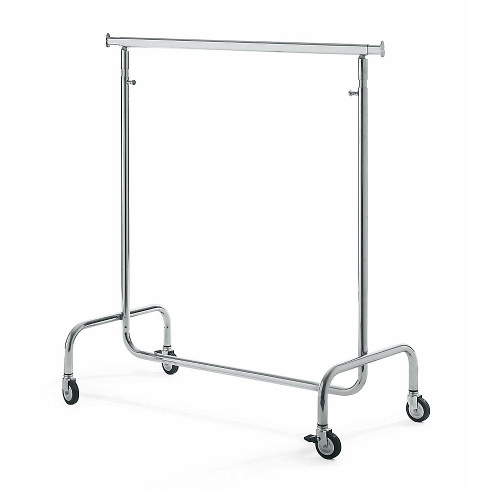 Kleiderständer & Konfektionsständer mieten – verchromter Rollständer für 50–60 Bügel