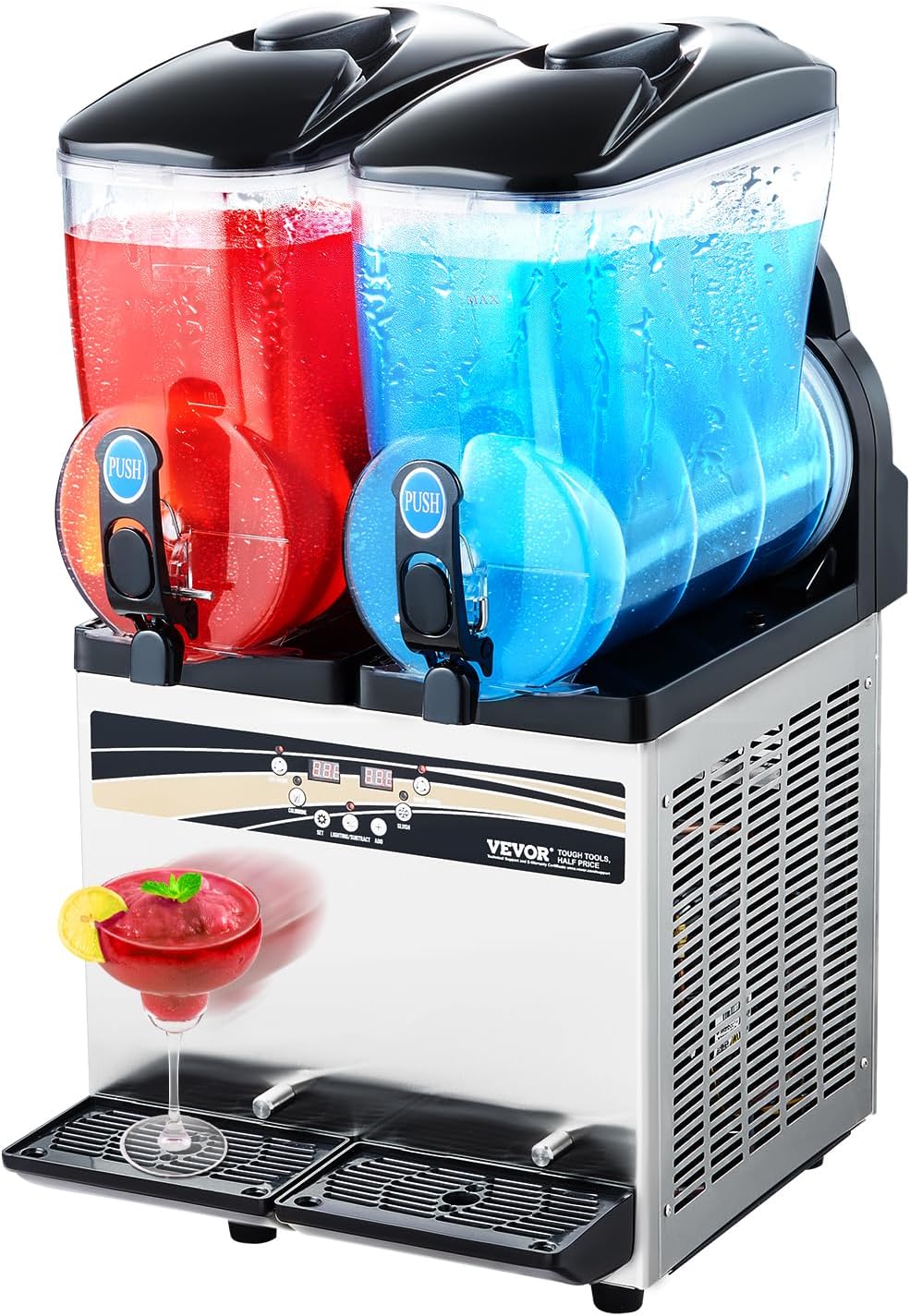 Slush-Maschine mieten – Frozen Drink Maker aus Edelstahl, 2x 12 L Tank