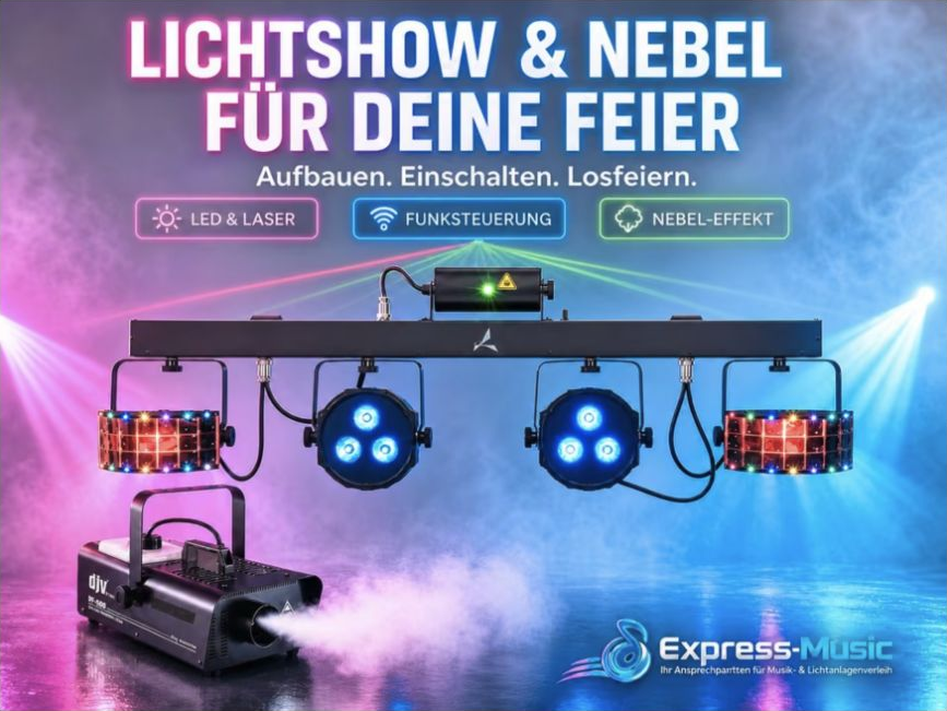 Party-Lichtanlage mit Laser & optionalem Nebel mieten – Hamm