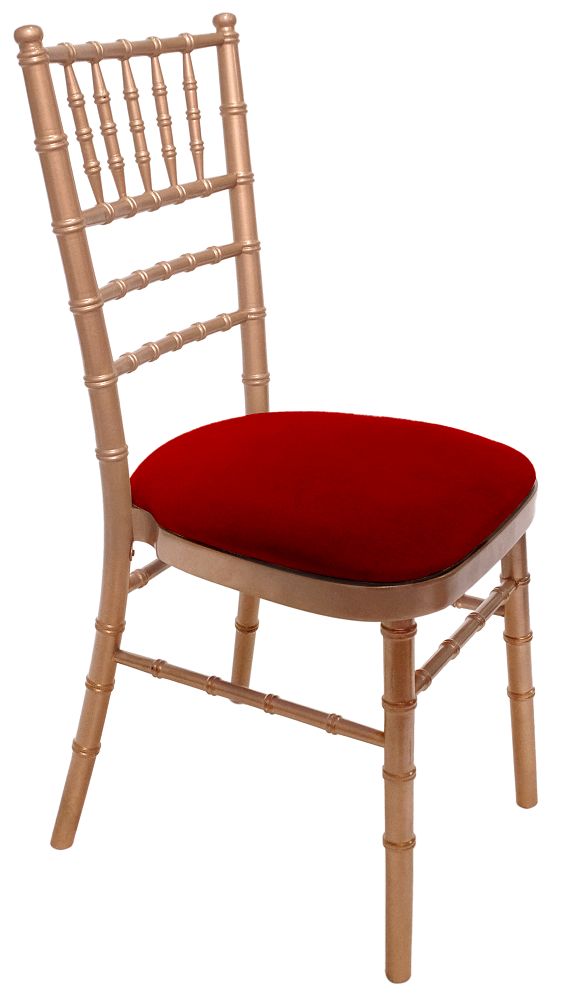 Stuhl Chiavari Gold mit Sitzkissen weiß mieten – Thumbnail 6