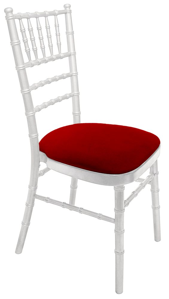 Stuhl Chiavari mit weißem Sitzkissen mieten – 3