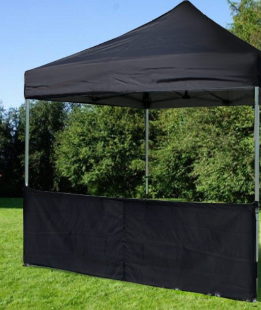 Faltzelt, schwarz, 3x3m inkl. 3xSeitenwand – 5