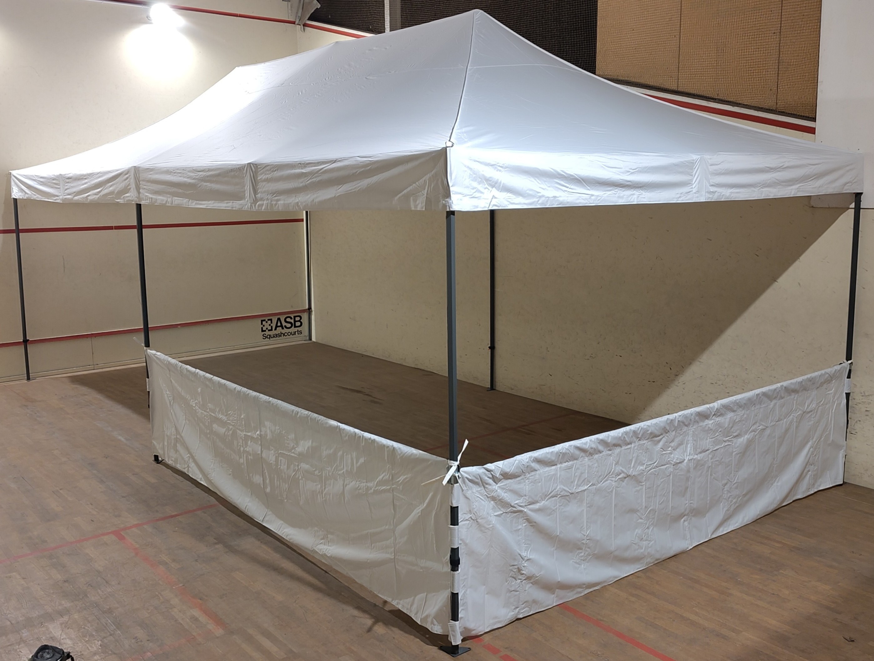 Faltzelt, weiß, 4x8m inkl. Panorama- und geschlossenen Seitenwänden – 2