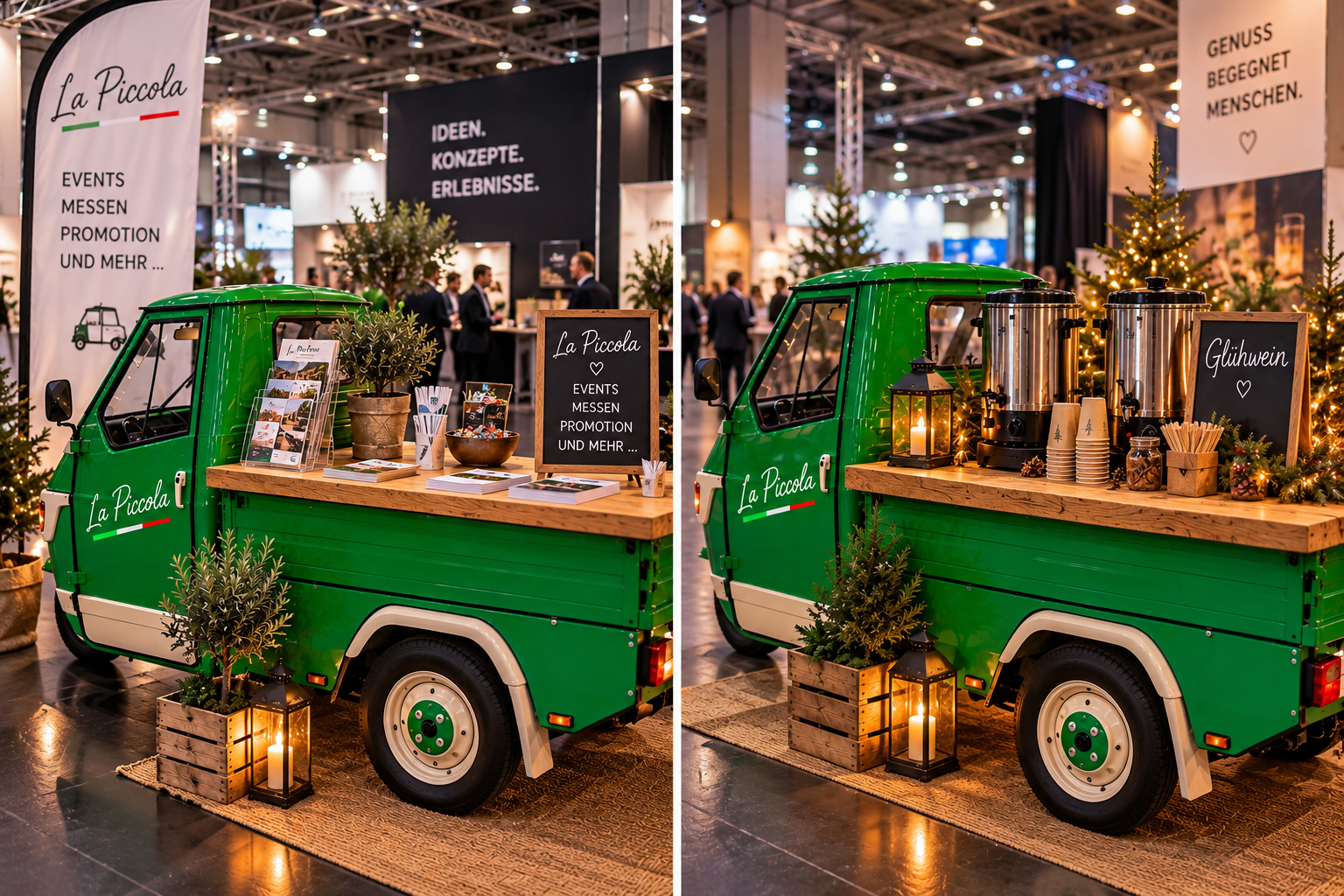 La Piccola – Piaggio Ape 50 als mobile Eventstation mieten | Hochzeit, Firmenfeier & Events