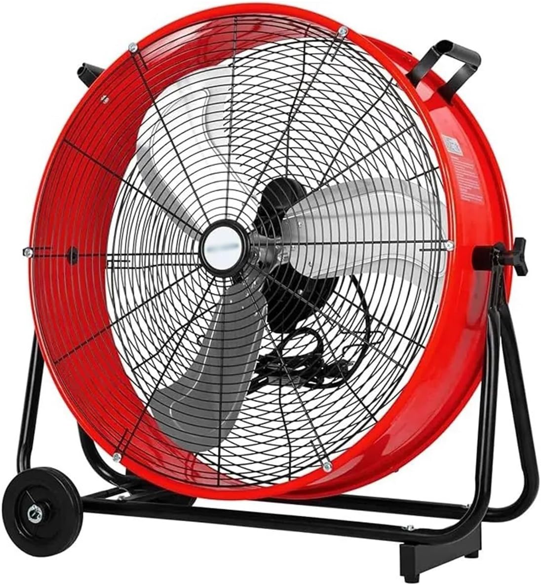 Industrielüfter Ventilator Windmaschine 24 Zoll Hochleistungs-Trommellüfter 8100 CFM 3-stufig robust Standventilator rot 13.750  m³/h