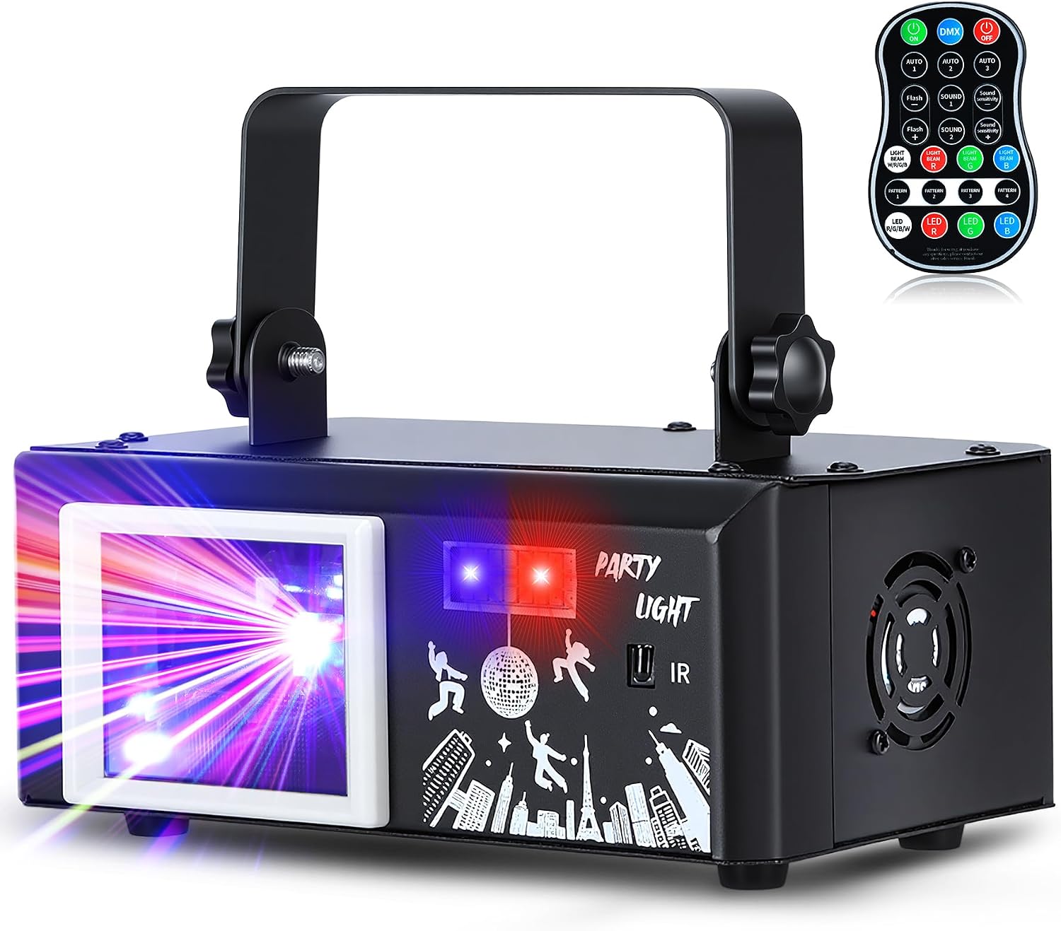 Stroboskop Blitzer DJ Discolicht Partylicht Effektstrahler 6-in-1 RGBW Party Lichter DMX Fernbedienung Musik Sound Activated Beam
