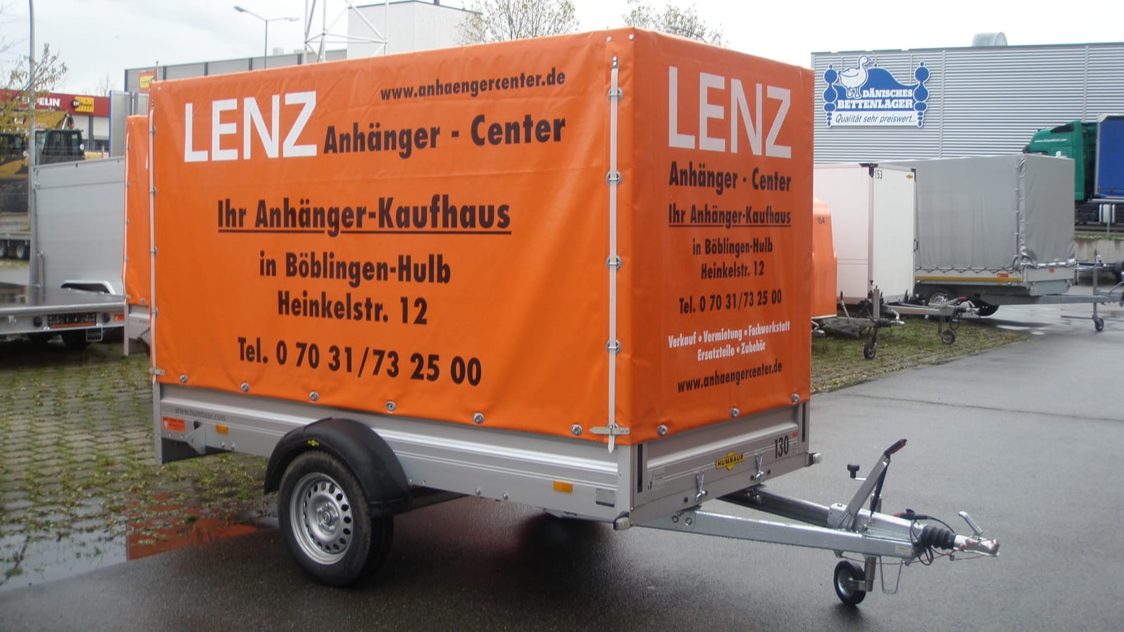 Anhänger, Ladefläche 3,00 x 1,50 x 1,80 m, gebremst mit Plane und Spriegel