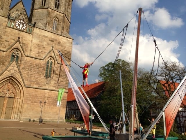 4er Bungee Trampolin / Bungeetrampolin / Bungee Springen / Quarter Tramp / Bungee Anlage / Trampolin