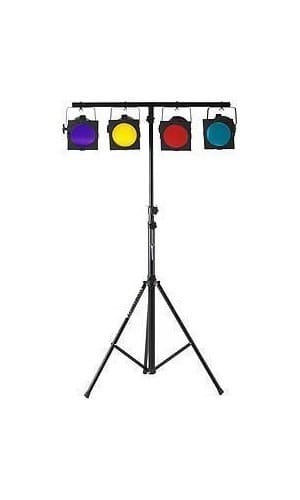 Partylicht-Komplettsystem mit 4 Scheinwerfern &amp; Sound-Steuerung, Stativ &amp; Musiksteuerung