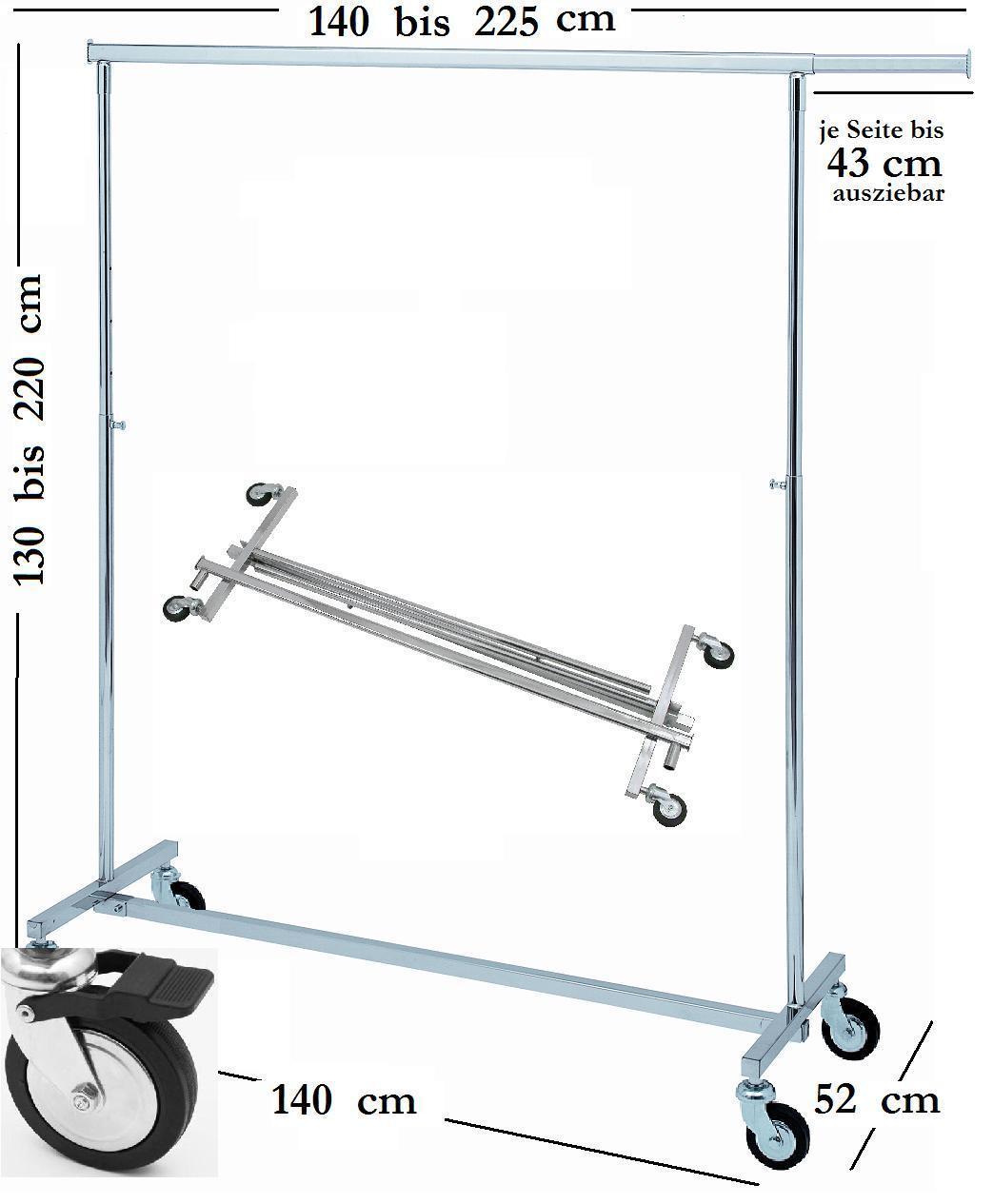Mobile Garderobenständer, Kleiderständer, Klappständer, Rollständer, Reihengarderobe  – Thumbnail 7