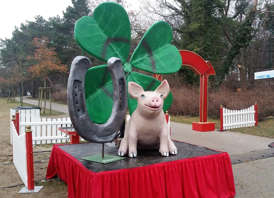 Glücksbringer, Kleeblatt, Schwein, Hufeisen, Silvester Dekoration