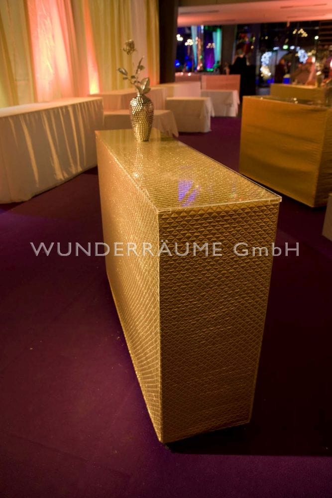 Stehtisch Glamour in silber und gold