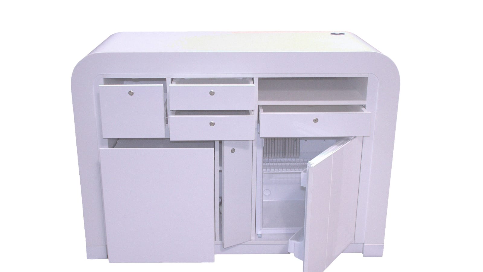 Theke mit LED-Beleuchtung in verschiedenen Farben mit Kühlschrank – 2